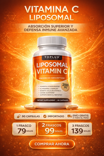Vitamina C Liposomal  Nutrition 2100 mg – 90 Cápsulas, Refuerzo de Colágeno, Defensa Inmunológica, Antioxidante
