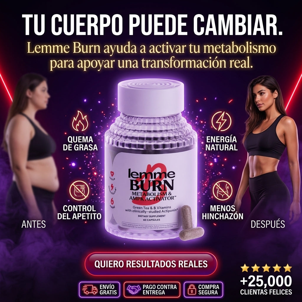 Lemme Burn | Activador Metabólico para quemar grasa y recuperar tu energía natural rápido