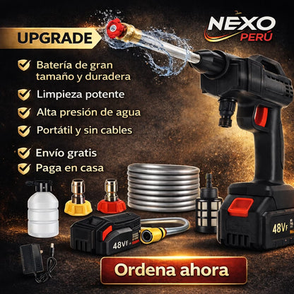 Hidrolavadora Portátil Inalámbrica con Doble Batería – Limpieza potente en cualquier lugar