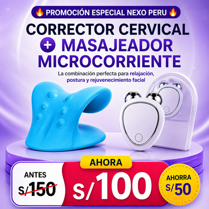 CORRECTOR CERVICAL + MASAJEADOR MICROCORRIENTE
