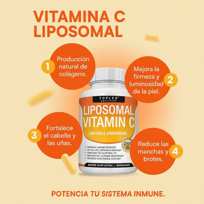 Vitamina C Liposomal  Nutrition 2100 mg – 90 Cápsulas, Refuerzo de Colágeno, Defensa Inmunológica, Antioxidante