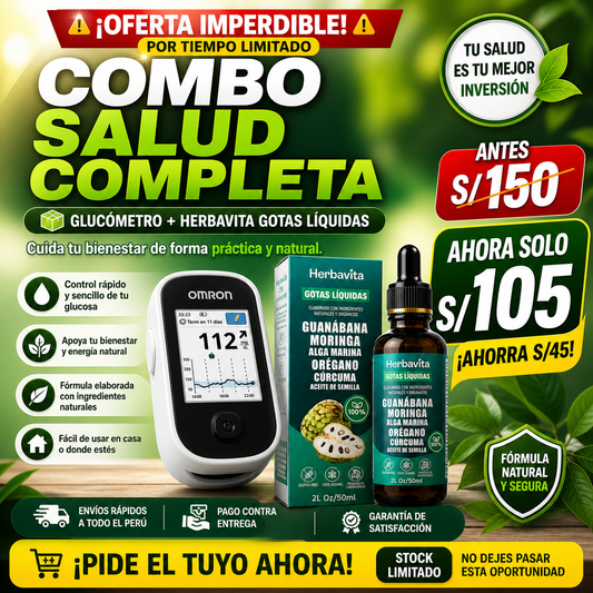 glucometro + herbavita en gota de guanábana.