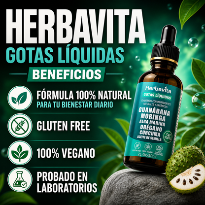 glucometro + herbavita en gota de guanábana.