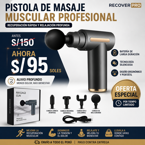 Pistola masajeadora 4 modos