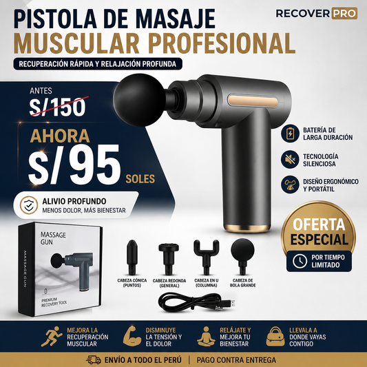 Pistola masajeadora 4 modos